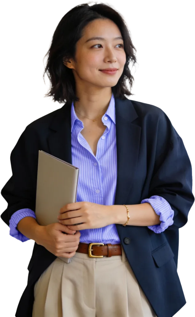 A professional holding a laptop, mid customer-verification journey